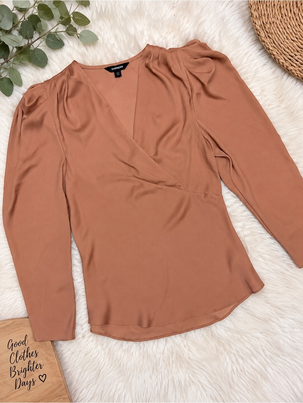 Express Women's Blush Wrap-Style Blouse
